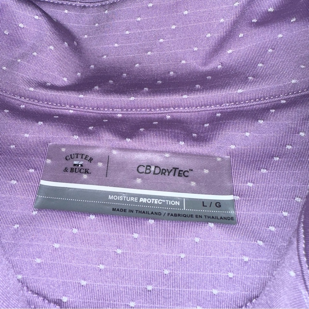 Cutter & Buck Lavender and white Quarter-Zip Polo golf shirt Ladies size Large - Picture 2 of 9